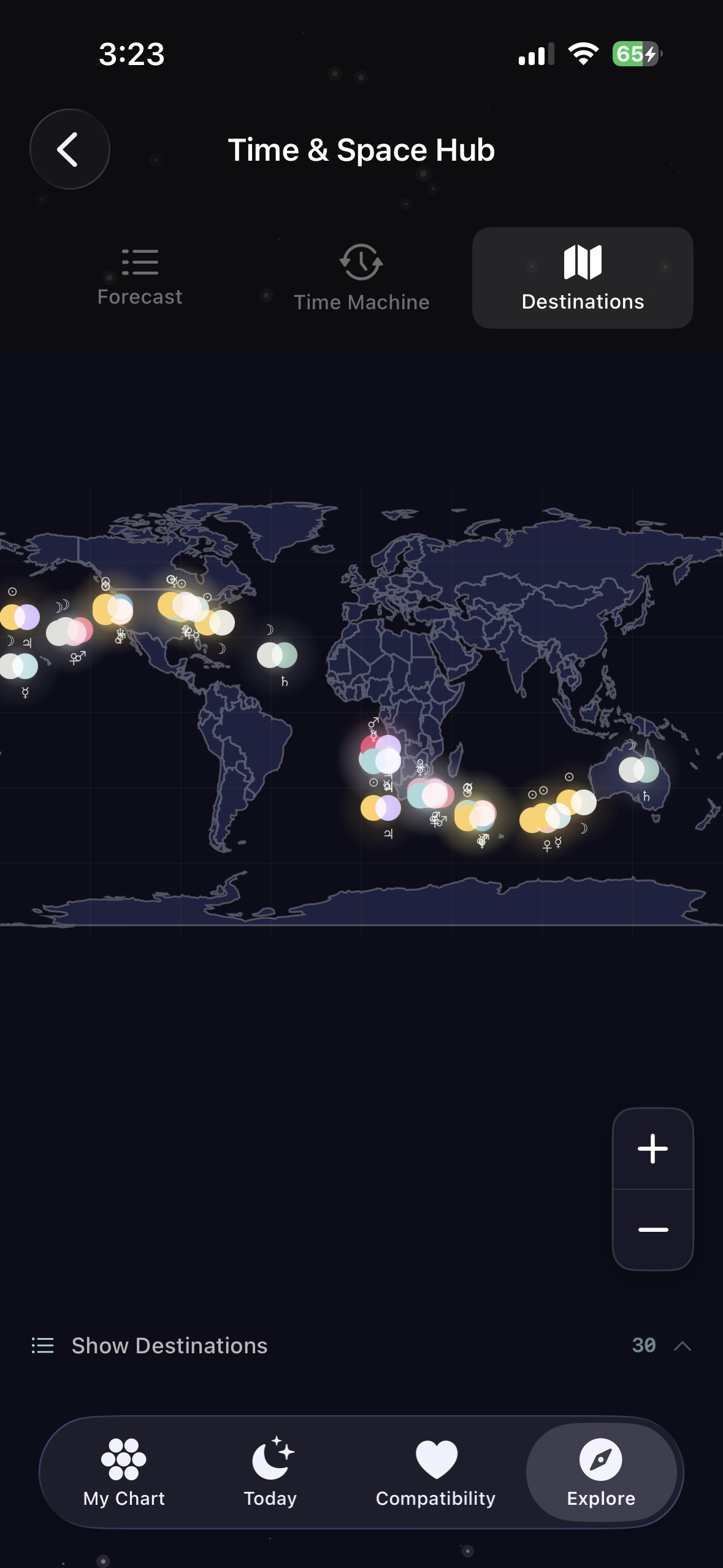 ChromaArchetype Astrocartography App - Locational astrology mapping your planetary power lines across the globe in vibrant color